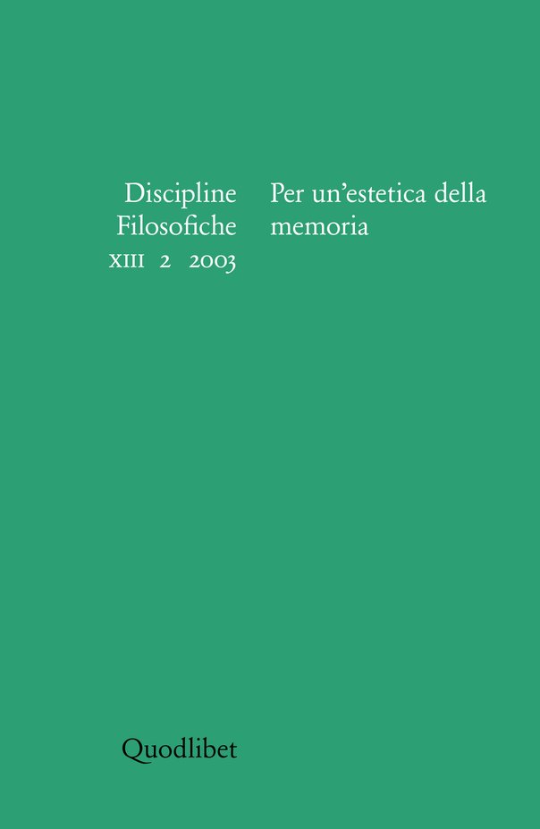 Per un'estetica della memoria